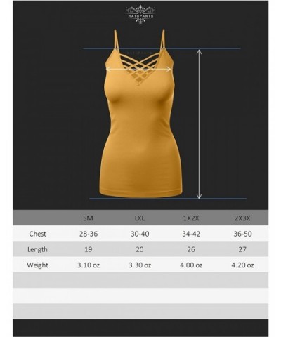 Women's Lattice Front Seamless Cami with Adjustable Strap Tops - 115-midnightnavy - C718DRMW5T5 $18.34 Camisoles & Tanks