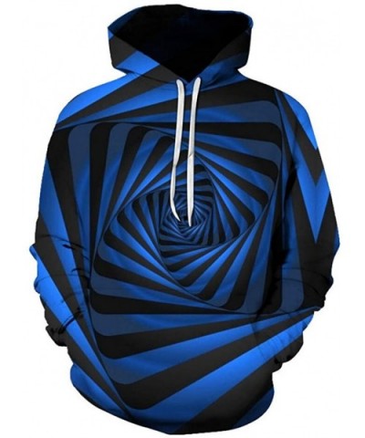 Mens Hooded Sweatshirt 3D Digital Vortex Printed Long Sleeve Tops Pullover ANJUNIE - 1-blue - C018AWWYCCS $38.33 Thermal Unde...