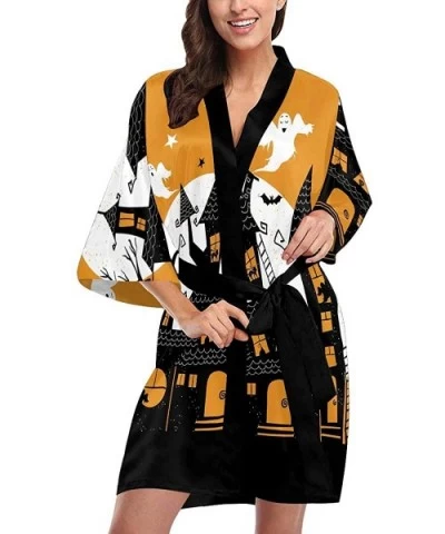 Custom Happy Halloween Pumpkin Women Kimono Robes Beach Cover Up for Parties Wedding (XS-2XL) - Multi 4 - CB194TEHG5Q $80.14 ...