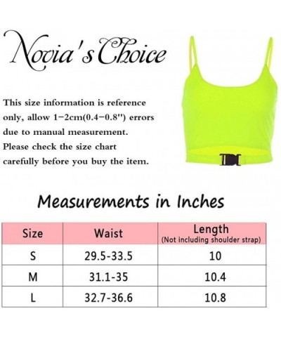 Women Sexy Buckle Tube Tank Crop Top Camisole Vest Blouse - Yellow - CB193YW64IQ $23.54 Camisoles & Tanks