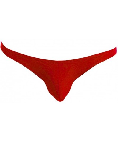 Men's Underwear Ice Silk Panties Transparent Low Waist Triangle Briefs - Red - C418DLUON72 $12.98 Briefs