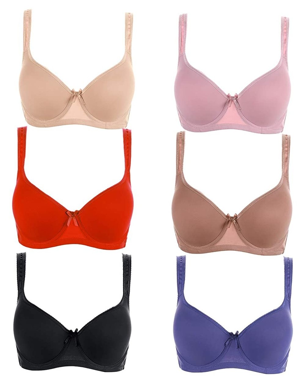 Women's Push-up Bras Pack T-Shirt Bras for Women Brassieres Underwire Bra - 98010 - CP193X2GMH6 $52.25 Bras