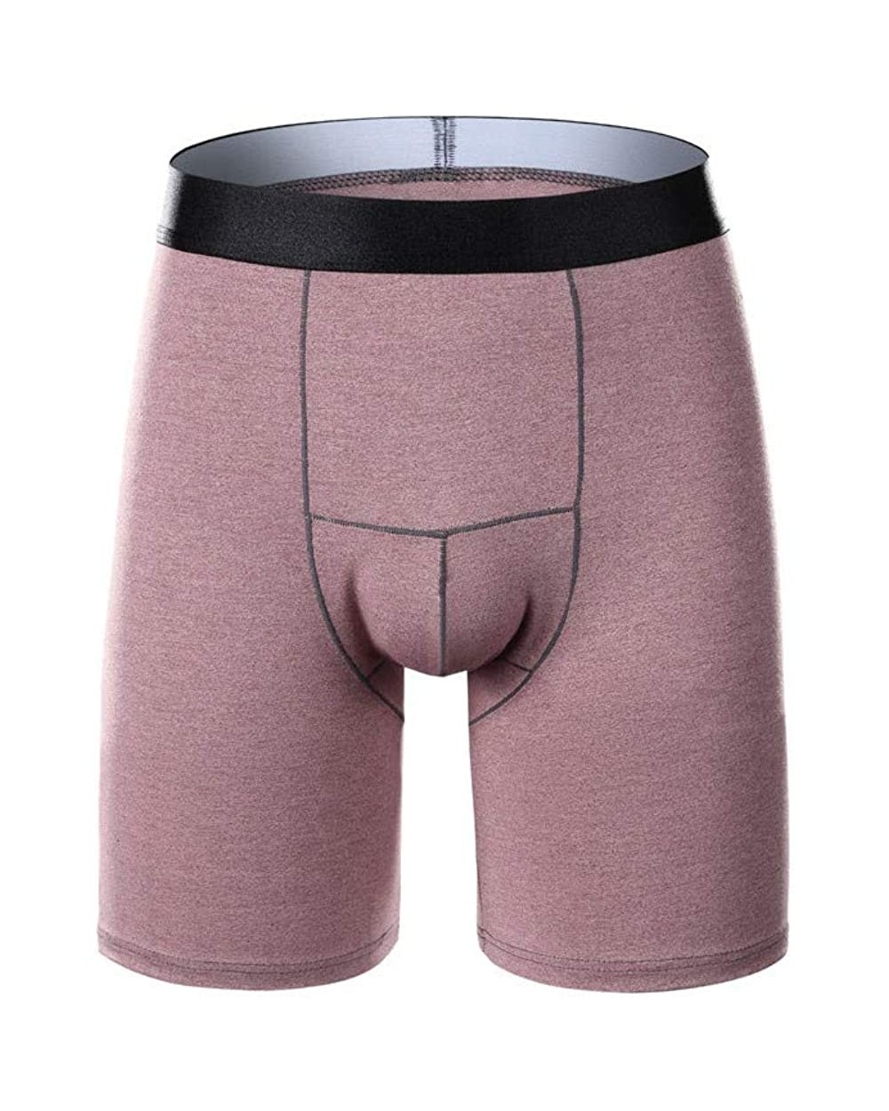 Fashion Men's Sports Long Gentleman Running Underwear Wear Leg Boxer Briefs - Red - CK18WORQGHR $16.88 Boxer Briefs