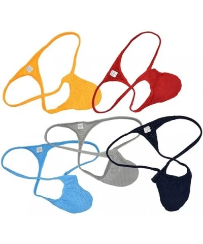 Men's Breath Holes Micro Thong Sexy Mini Bikini Underwear Elastic String T-Back Tanga - 5pcs - CN17X6YZIU6 $39.78 G-Strings &...