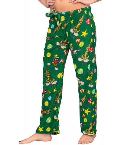 Marvin The Martian Christmas Print Plush Lounge Pants - C4192AGT4Q5 $26.94 Bottoms