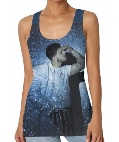 Bazzi Graphic Woman Senior Round Neck Polyester Pattern Vest - CK1965DA6XT $28.67 Camisoles & Tanks