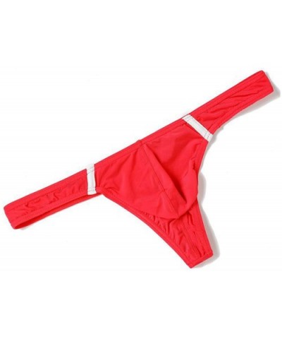 Men Sexy Thongs Homme G Strings T Back Lingerie Underwear Tangas Low Rise Solid Male Panties Cueca - E Red - C0193HCI0C0 $41....