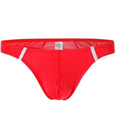 Men Sexy Thongs Homme G Strings T Back Lingerie Underwear Tangas Low Rise Solid Male Panties Cueca - E Red - C0193HCI0C0 $41....