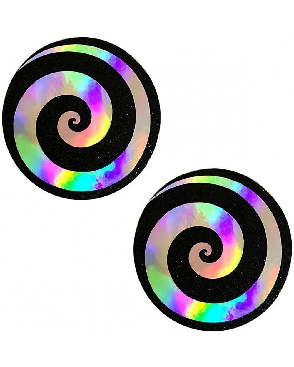 Rave Pasties - Breast Covers for Lingerie Outfits - Spiral (Hologram) - C2188K075KN $18.48 Accessories