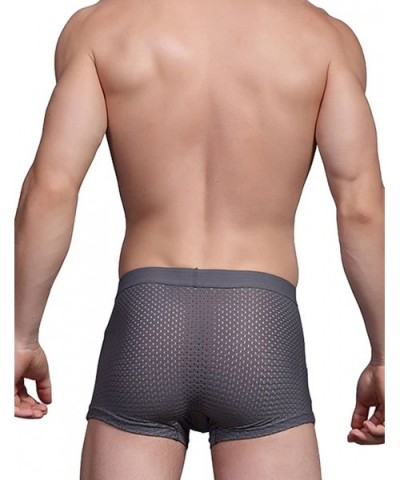 Men's Bamboo Fiber Briefs Underwear- Pack of 3 - Grey_blue_red - CZ11ROSBWZZ $40.22 Briefs