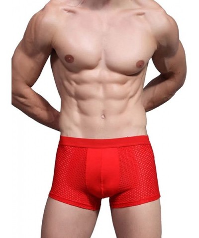 Men's Bamboo Fiber Briefs Underwear- Pack of 3 - Grey_blue_red - CZ11ROSBWZZ $40.22 Briefs