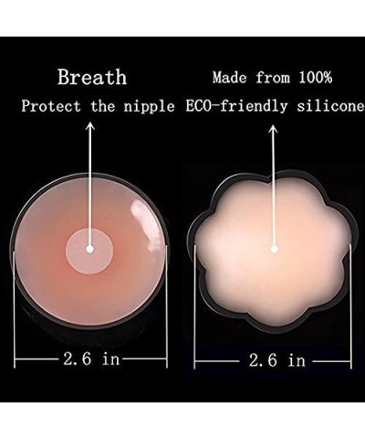 4 Pairs Silicone Women's Pasties Reusable Nipple Cover Adhesive Breast Petals - C8185T697QC $15.73 Accessories