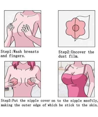 4 Pairs Silicone Women's Pasties Reusable Nipple Cover Adhesive Breast Petals - C8185T697QC $15.73 Accessories