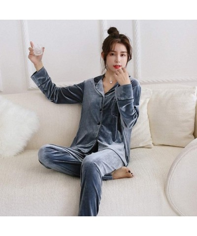 Burgundy Winter Sleepwear Sets Night Robe Women Mens Shirt Pants Suit Pajamas Casual Home Wear Nightwear Sleep Bath Gown - Bu...