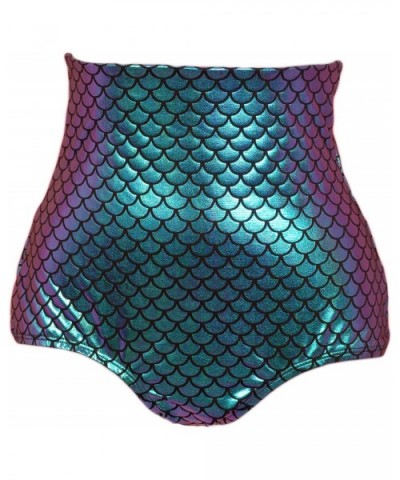 Scale High Waisted Lamé Brief - Iridescent - C3186GXDM0Y $26.55 Panties