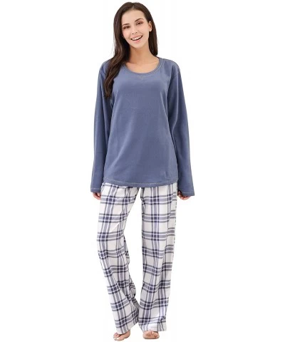 Women's Soft and Warm Fleece Two-Piece Set Size RHW2773 - Navy/Plaid - CC18DC5NKR8 $45.35 Sets