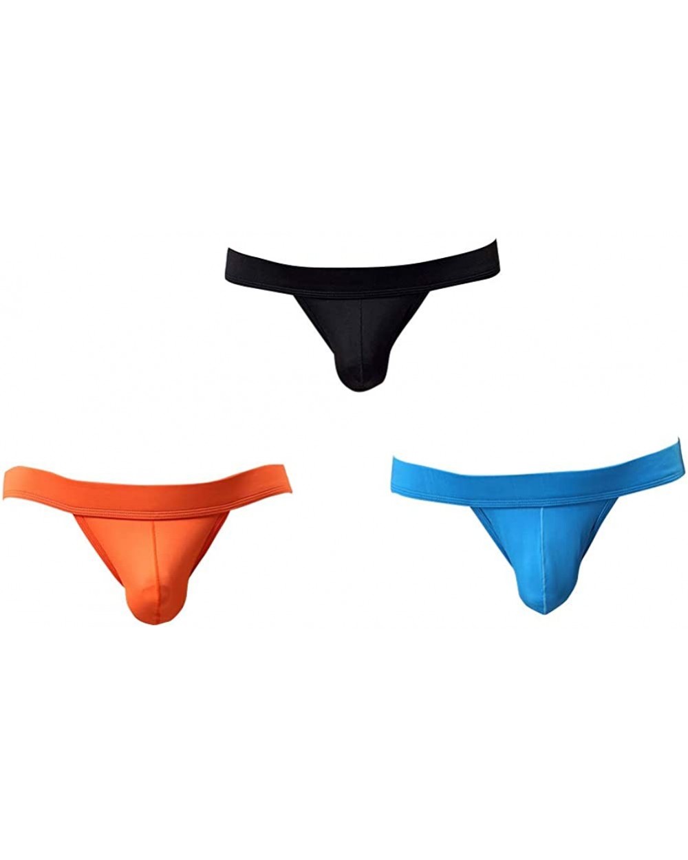 Men's Sexy Bikini Briefs Underwear Panties - 3 Pack-black/Blue/Orange - CW17YUQZ65T $26.03 Briefs