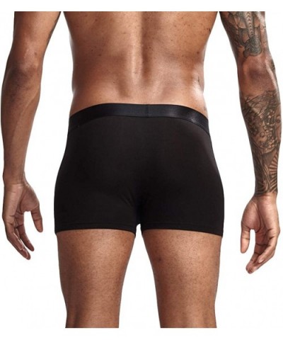 Mens Boxer Briefs Underwear Classic Open Fly Underpants Cotton Sweat Absorbing Breathable Comfort Briefs - Black - CP18WRNUNX...