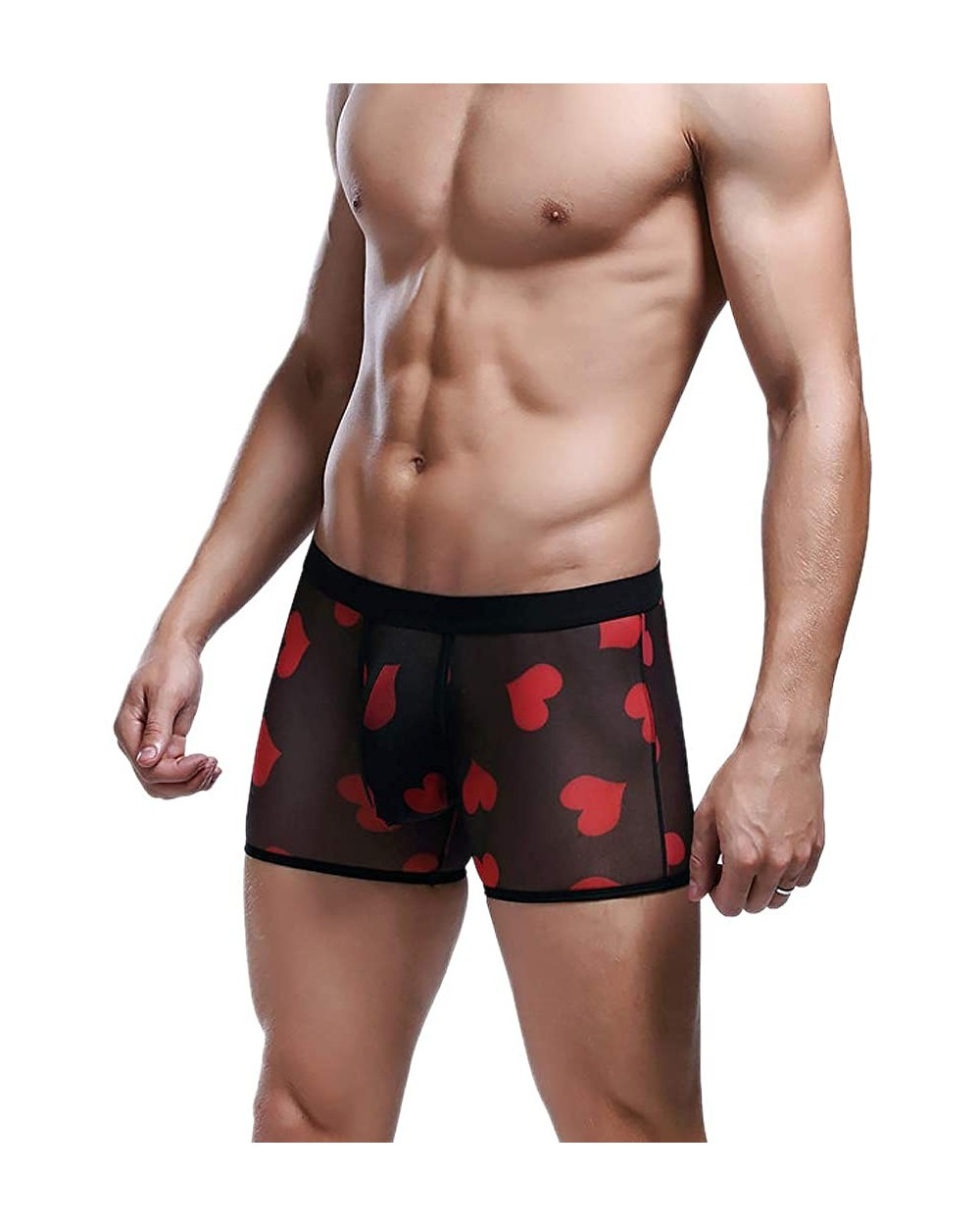 Men's Sheer Mesh Boxer Shorts See-Through Underwear Briefs Swimsuit Trunks Underpants - Black - C718AOTE4YS $16.62 Boxer Briefs