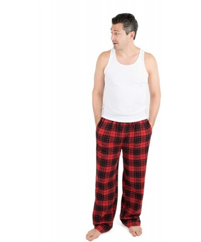 Mens Pajama Pants Cotton Flannel Sleep Pj Bottoms Variety of Colors (Size Small-XXX-Large) - Black & Red Plaid - CW18X4QS5O5 ...