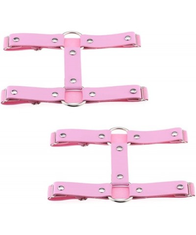 2 Pieces Adjustable Elastic Leather Leg Harness Belt- 2 Rows Punk Thigh Garter for Women - Pink - CB1927265Q3 $13.51 Garters ...