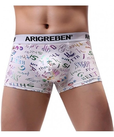 Men's Underwear- Underpants Knickers Mens Boxer Briefs Shorts Trunk - J-white - CH19DWDI9HX $13.63 Boxer Briefs