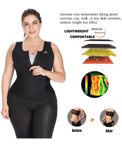 Waist Trainer Corset for Women Weight Loss Neoprene Sauna Sweat Vest Waist Cincher Body Shaper - Black-1 - CP18Q9DCUMT $46.82...