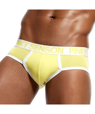 Men's Underwear- Thin Boxers Light Men Shorts Briefs Musical Note Type - B-yellow - CC18KXI2MYI $18.65 Boxer Briefs