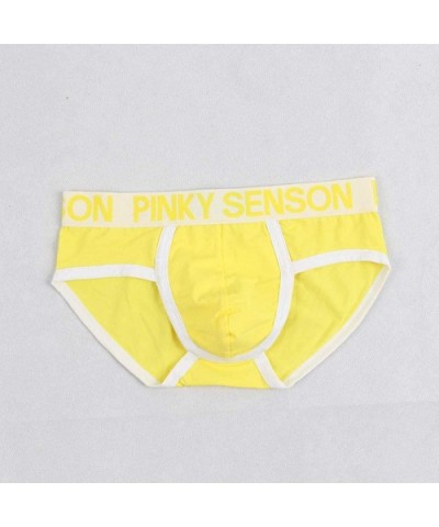 Men's Underwear- Thin Boxers Light Men Shorts Briefs Musical Note Type - B-yellow - CC18KXI2MYI $18.65 Boxer Briefs