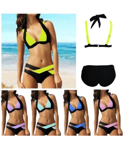 Swimsuits for Womens Cross Bandage Bikini Set Push-Up Brazilian Swimwear Beachwear Swimsuit - E-pink - CW18UXTG82E $21.15 The...