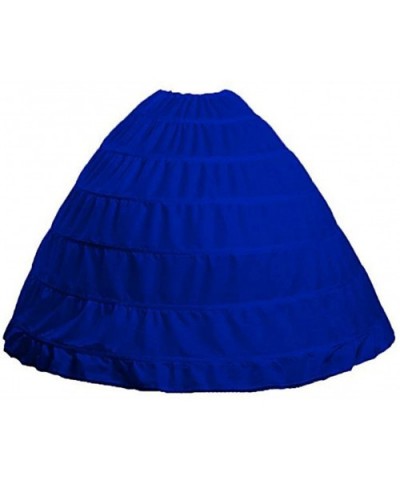 Womens 6 Hoops Crinoline Underskirt Long Petticoat for Wedding Dresses - Royal - C718WHSZ9CC $39.27 Slips