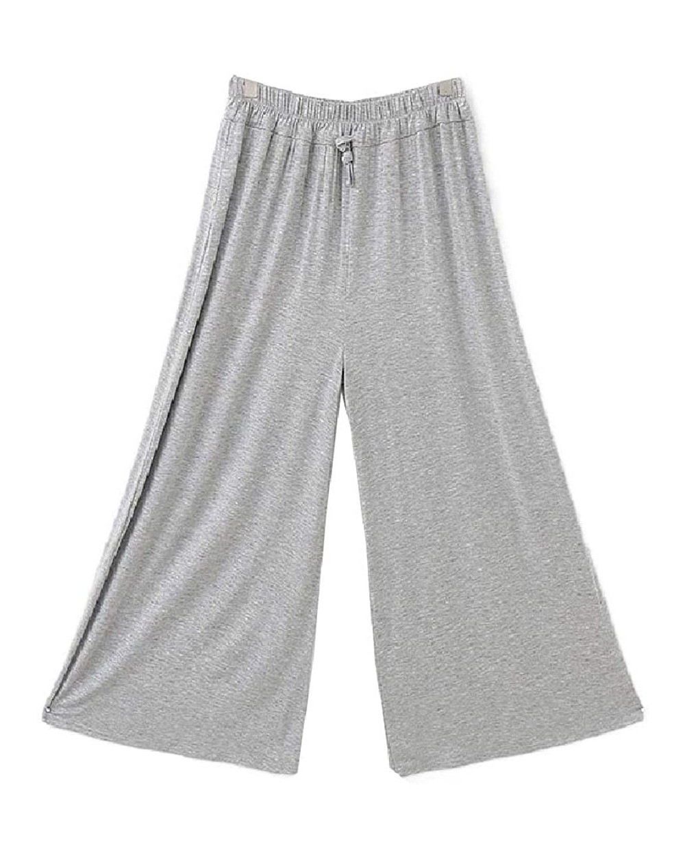 Women High Waisted Long Pants Loose Modal Palazzo Lounge Pants - Light Grey - CM19CSY9CU5 $36.38 Bottoms