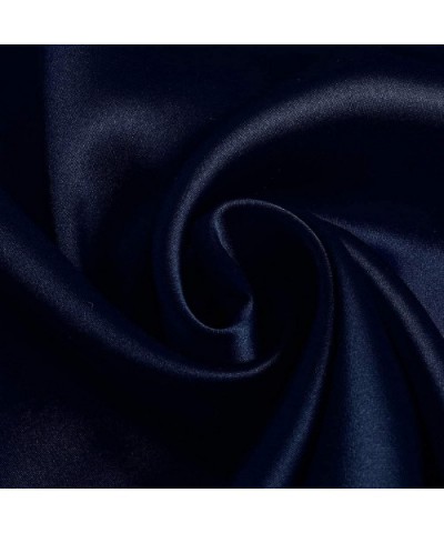 Satin Silk Pajamas Cardigan Nightdress Bathrobe Ladies Robes Underwear Sleepwear - Navy - C3193Q4S66G $50.92 Robes