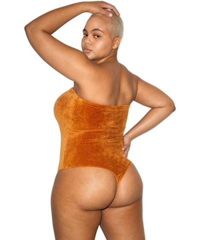 Women's Stretch Velour Strapless Bodysuit - Russet - C5196CW6E2O $53.63 Shapewear