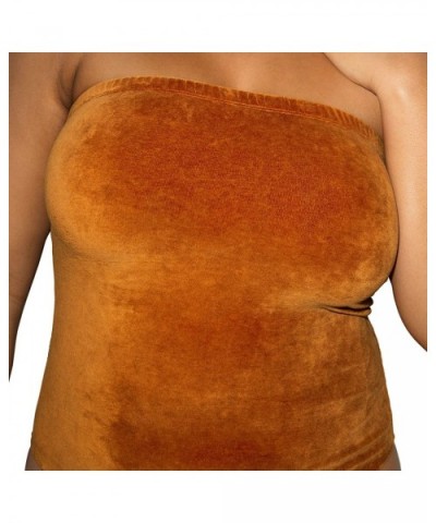 Women's Stretch Velour Strapless Bodysuit - Russet - C5196CW6E2O $53.63 Shapewear