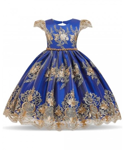 Flower Girls Dresses Toddler Princess Wedding Party Dress - Blue-702 - CS18AUC972C $34.37 Slips