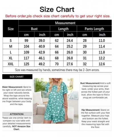 Women's Shorts Pajama Set Short Sleeve Tee and Shorts Sleepwear Loungewear Nightwear Pjs - Star Pink - C5199AZZ308 $31.06 Sets