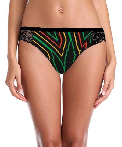 Womens Low Waist Basic Bikini Panties Black Cannabis Leaf - Multi 1 - CZ19E7GUAQQ $37.93 Thermal Underwear