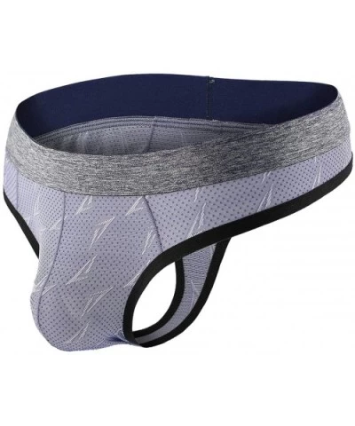 Men's Thongs Underwear T-Back Micro Mesh Breathable Stretch Brifes Underwear - Blue - C818RLCHCYQ $13.90 G-Strings & Thongs