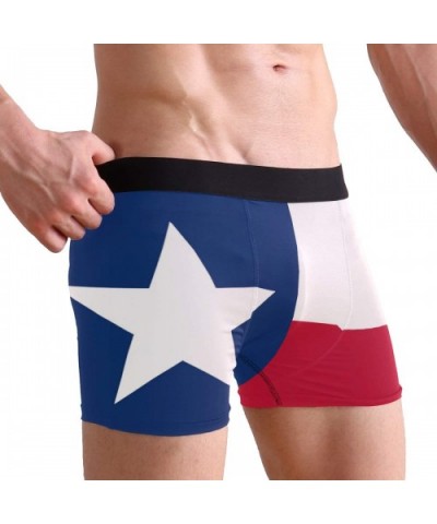 Texas Bass Fish With American Flag Mens Boxer Briefs Underwear Breathable Stretch Boxer Trunk with Pouch - Flag of Texas - C4...