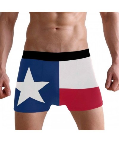 Texas Bass Fish With American Flag Mens Boxer Briefs Underwear Breathable Stretch Boxer Trunk with Pouch - Flag of Texas - C4...