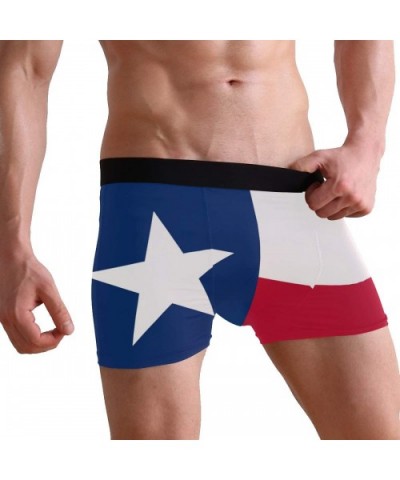 Texas Bass Fish With American Flag Mens Boxer Briefs Underwear Breathable Stretch Boxer Trunk with Pouch - Flag of Texas - C4...