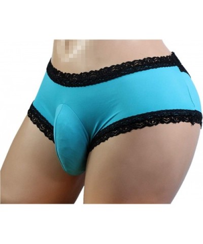 SISSY pouch panties men's bikini briefs lace underwear for men - Blue - CO18QG8UA5T $38.07 Briefs