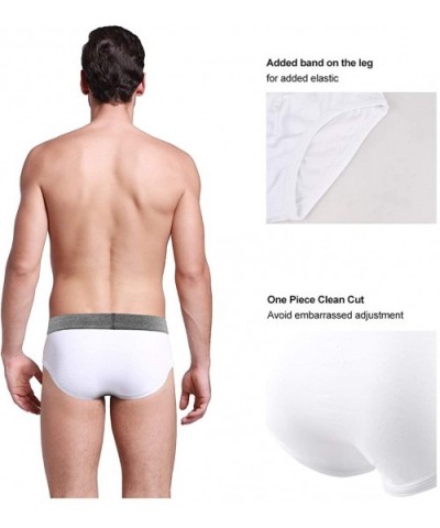 Mens Underwear Cotton Stretch Hip Briefs with Comfort Waistband Size (Pack of 1/5) - 1 Pack of White - CU18I4Q9DAT $14.88 Briefs