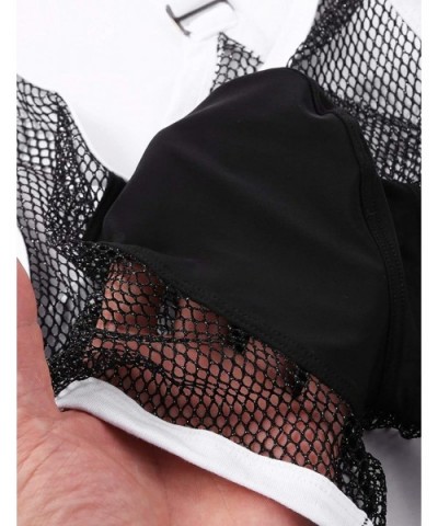 Men's One-Piece Suspender Fishnet See-Through Tank Top Bodysuit Jumpsuit Pouch Boxers Underwear - Black Fishnet - CX19DWHW598...