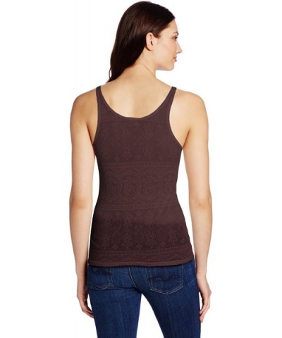 Women's Jersey-Lace Skinny Tank - Mulberry - CU11GMOM3EB $53.63 Camisoles & Tanks