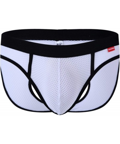 Men's Open Back Hollow-Out Underwear Mesh Bikini Briefs Thongs G-String - White - CM18A2GEI8L $16.58 G-Strings & Thongs