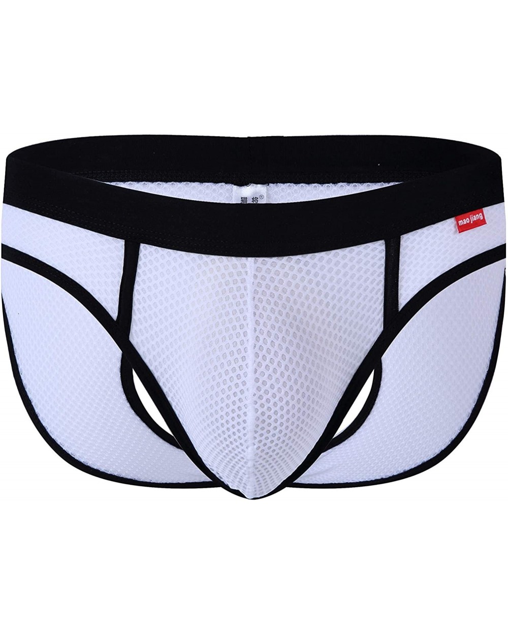 Men's Open Back Hollow-Out Underwear Mesh Bikini Briefs Thongs G-String - White - CM18A2GEI8L $16.58 G-Strings & Thongs