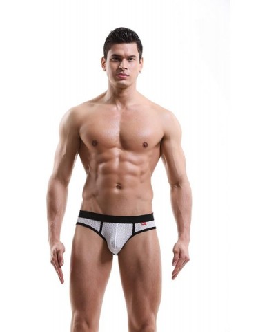 Men's Open Back Hollow-Out Underwear Mesh Bikini Briefs Thongs G-String - White - CM18A2GEI8L $16.58 G-Strings & Thongs