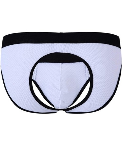 Men's Open Back Hollow-Out Underwear Mesh Bikini Briefs Thongs G-String - White - CM18A2GEI8L $16.58 G-Strings & Thongs